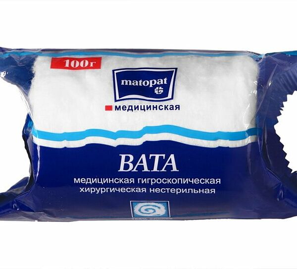 Вата Matopat хирургическая гигроскопическая нестерильная 100 г