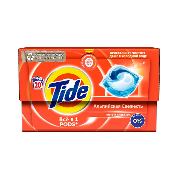 СМС жидк в раствор капсулах Альпийская свежесть 20х16.8г TIDE