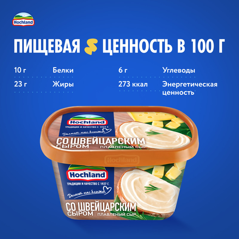 

Сыр плавленый Hochland Сырная классика со швейцарским сыром 50% 400 г