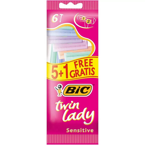 Бритвы одноразовая женская BIC Twin Lady 2 лезвия, 5 шт, цвет в ассортименте