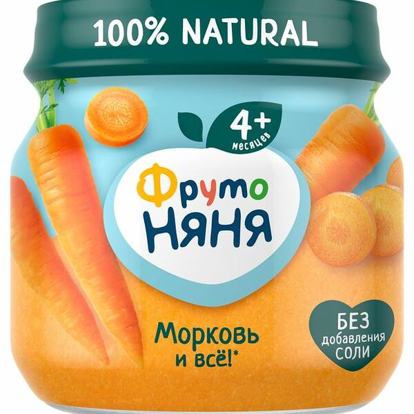 Пюре овощное ФрутоНяня морковь с 4 месяцев 80 г