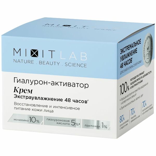 Крем для лица Mixit Lab Экстра-увлажнение с мочевиной и гиалуроновой кислотой 50 мл