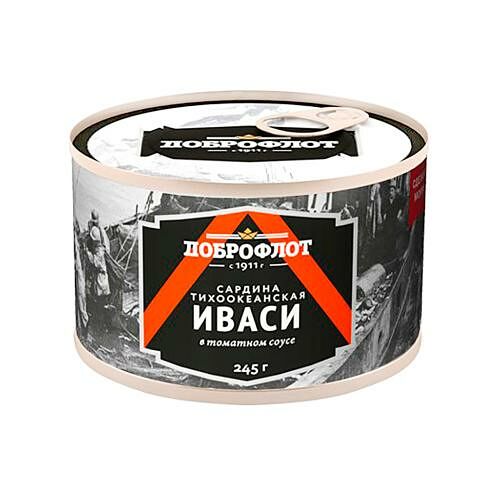Сардина иваси Доброфлот тихоокеанская в томатном соусе 245 г