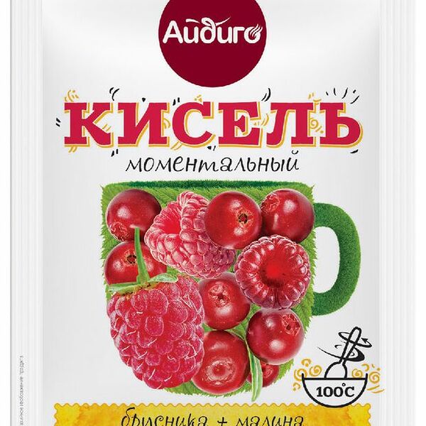 Кисель Айдиго моментальный Брусника и малина 30 г