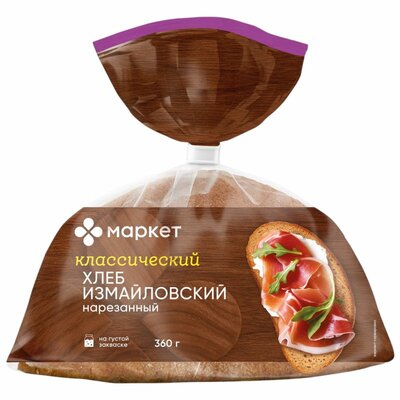 Хлеб Измайловский подовый нарезанный Маркет, 360г