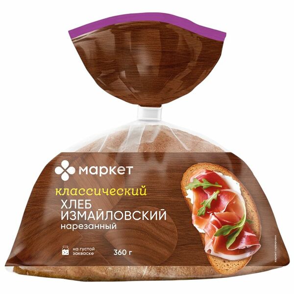 Хлеб Измайловский подовый нарезанный Маркет, 360г