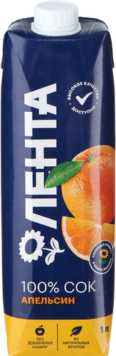 

Сок Лента Апельсиновый восстановленный 1 л