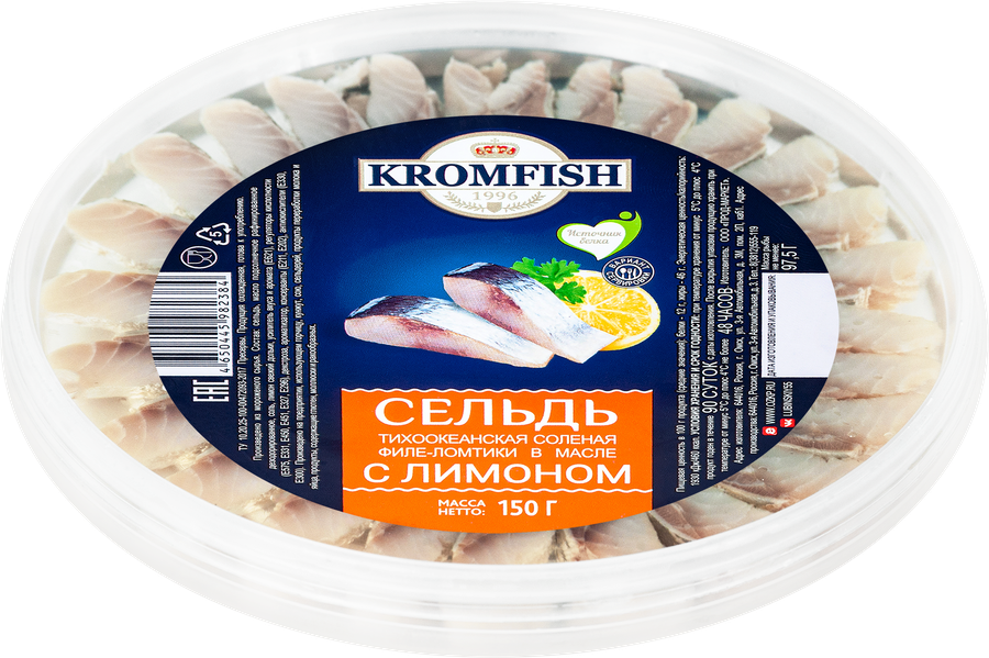 

Сельдь Kromfish филе-кусочки в масле с лимоном 150 г