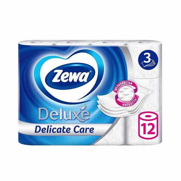 Туалетная бумага Zewa Deluxe Без аромата 3 слоя 12 рулонов
