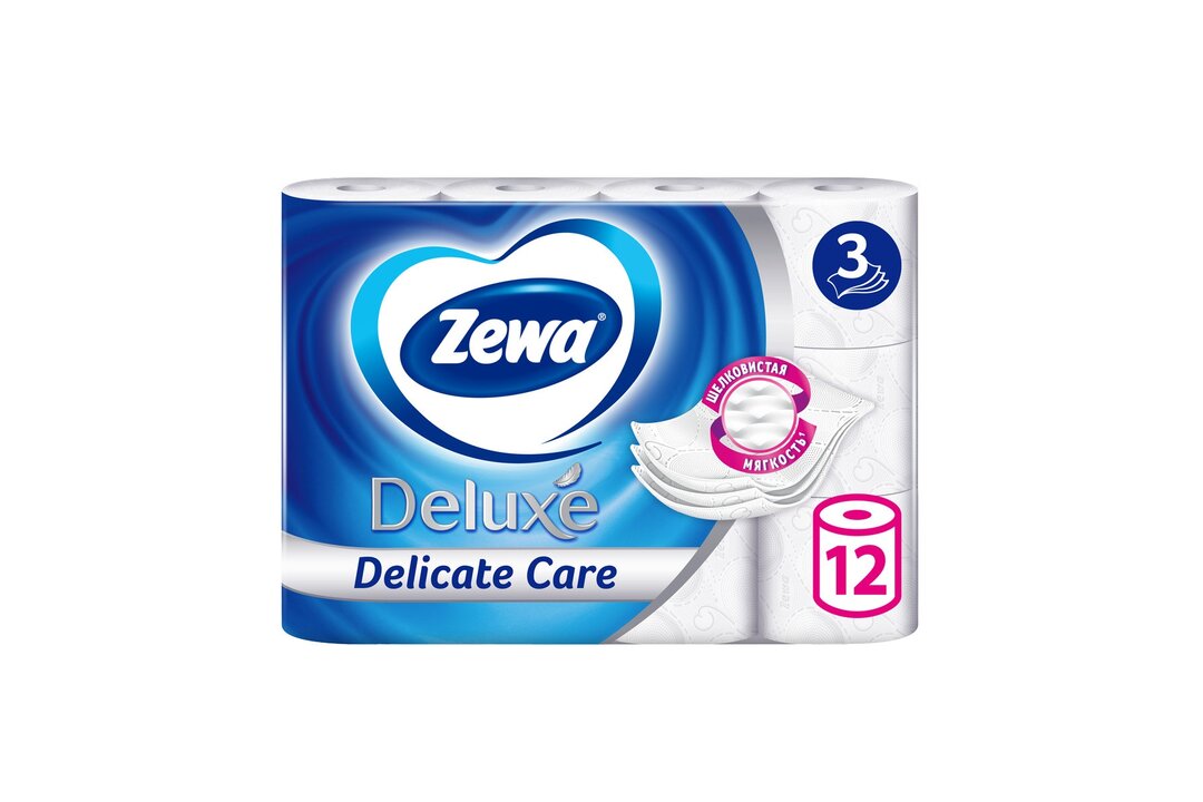 

Туалетная бумага Zewa Deluxe Без аромата 3 слоя 12 рулонов