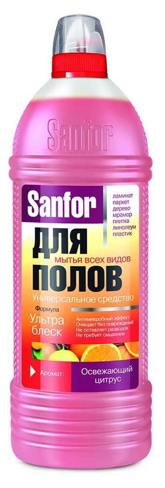 

Средство для мытья пола Sanfor Ультра Блеск Освежающий Цитрус 1 л