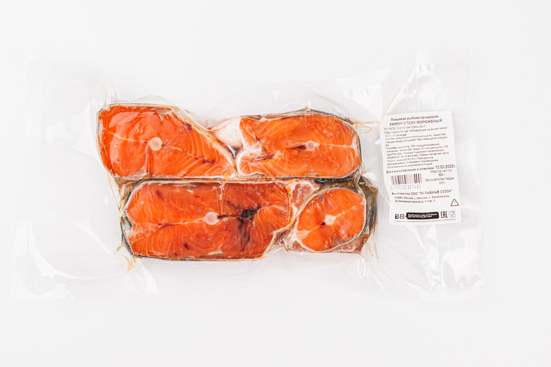 

Кижуч стейк продукт замороженный 600 г