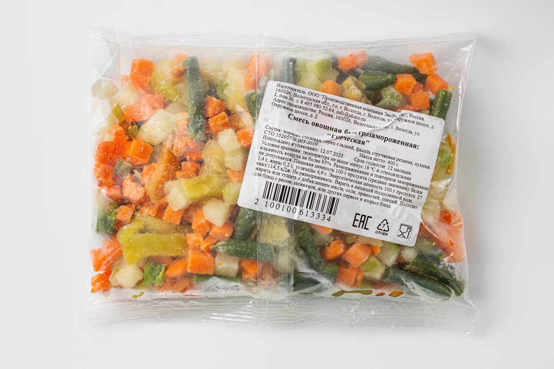 

Смесь овощная Греческая, быстрозаморозка Продукт замороженный