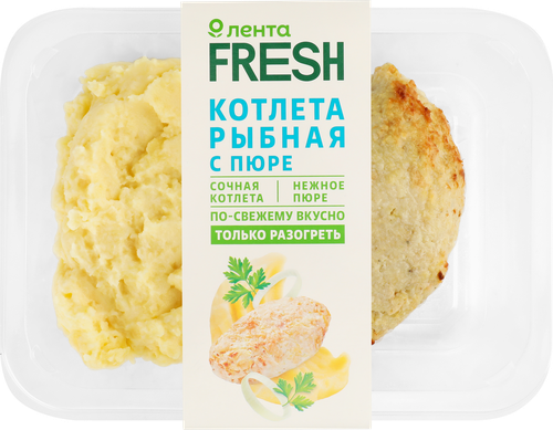 

Котлеты рыбные Лента Fresh с пюре 240 г