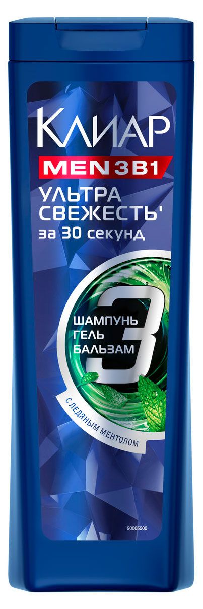 

Мужской шампунь для волос Clear Men Ультра свежесть 3 в 1, 400 мл