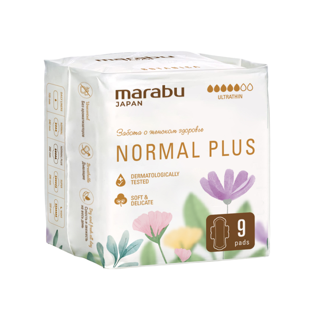 

Прокладки Marabu Нормал плюс женские гигиенические ультратонкие 9 шт.