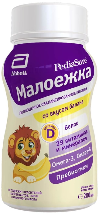 

Смесь детская PediaSure Малоежка жидкая банан 200 мл