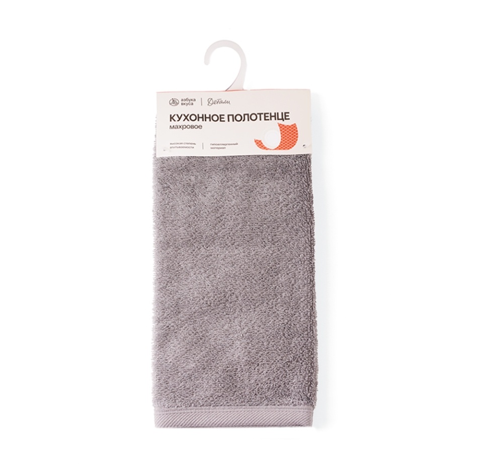 

Полотенце для кухни Азбука вкуса Детали серое махровое 40х60 см 1 шт.