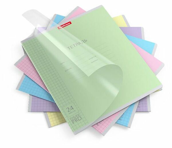 Тетрадь Erich Krause однотонная с обложкой в клетку, 24 л