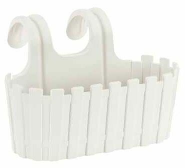 Ящик балконный Акация, 30 см, белый, пластик