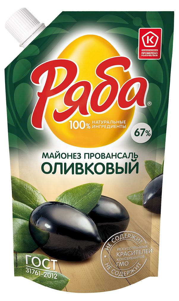 

Майонез Ряба Провансаль оливковый 67%, 233 г