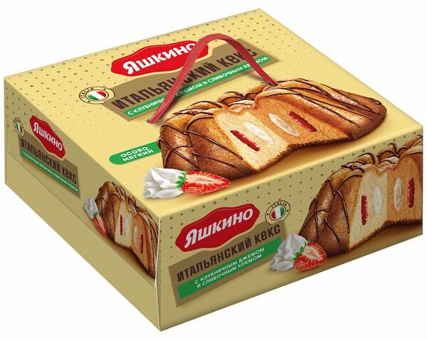 Кекс ЯШКИНО с клубничным джемом и сливочным кремом, 500г