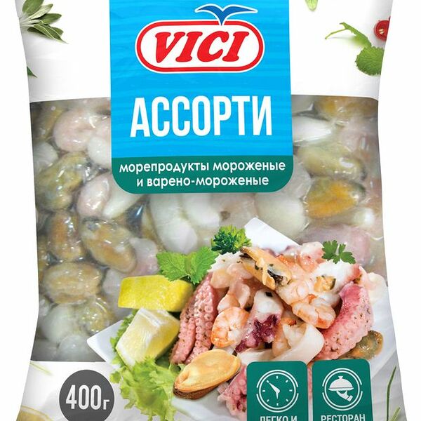 Ассорти из морепродуктов Vici сыро-мороженое 400 г