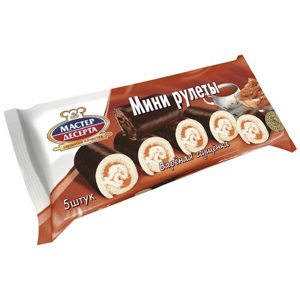 Мини-рулеты бисквитные Мастер десерта Вареная сгущёнка 175 г