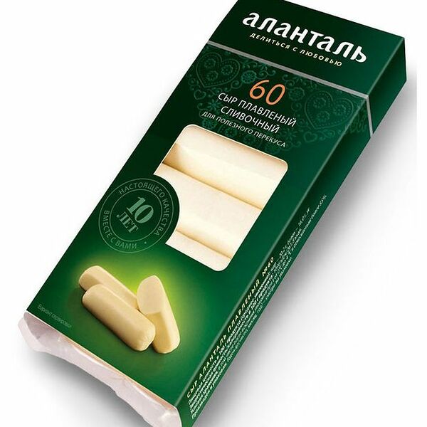 Сыр плавленый Аланталь №60 сливочный 40% 140г