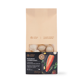 

Пельмени Азбука Вкуса Сливочные с лососем атлантическим (семгой), 400 г