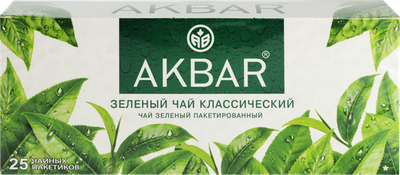Чай зеленый Акбар (Akbar) Классический 25 пакетиков 50 г