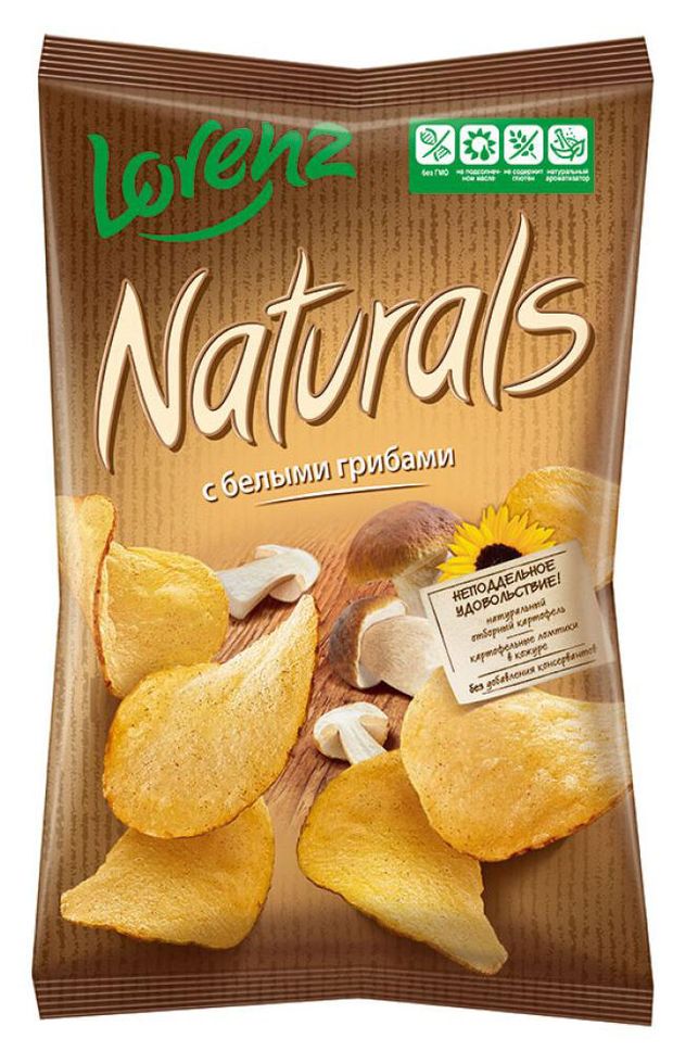 

Чипсы картофельные Lorenz Naturals с белыми грибами, 100 г