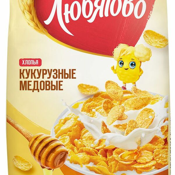 Готовый завтрак Любятово Хлопья кукурузные медовые, 250 г