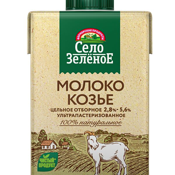 Молоко козье Село Зелёное ультрапастеризованное 2.8%-5.6% 500 г