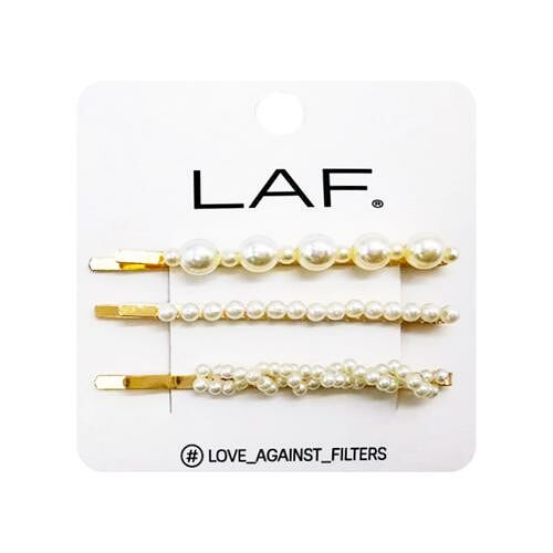 Набор невидимок LAF, жемчуг с декором, 3 шт.