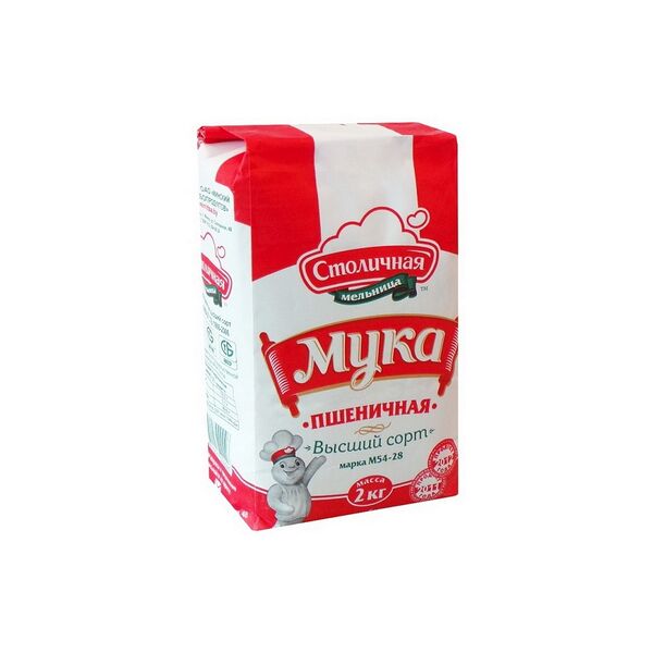 Мука пшеничная в/с МКХП М54-28 бум/пак вес 2кг