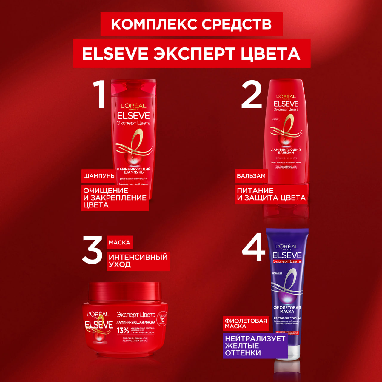 

Бальзам для волос Elseve Эксперт цвета 400 мл