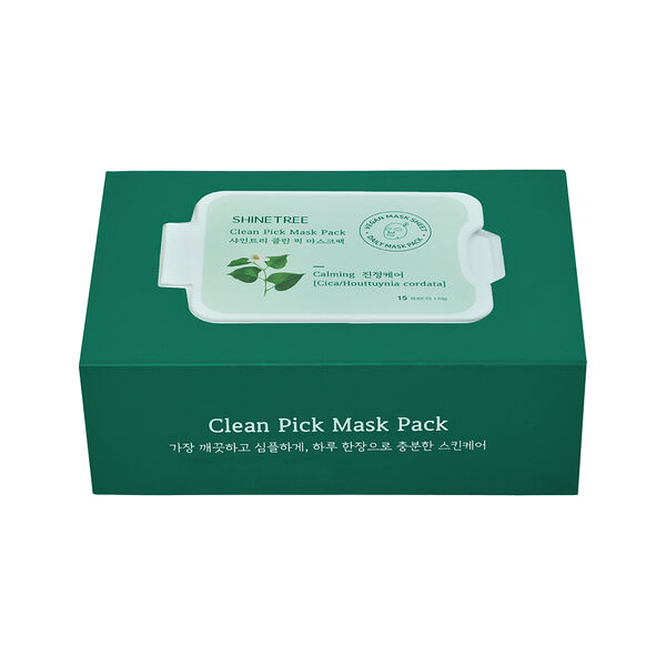 Маска для лица Shinetree с экстрактом центеллы азиатской и хауттюйнии (успокаивающая) 15 шт