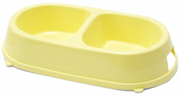 Миска для животных Гамма пластмассовая, 2x260мл цвет в ассортименте