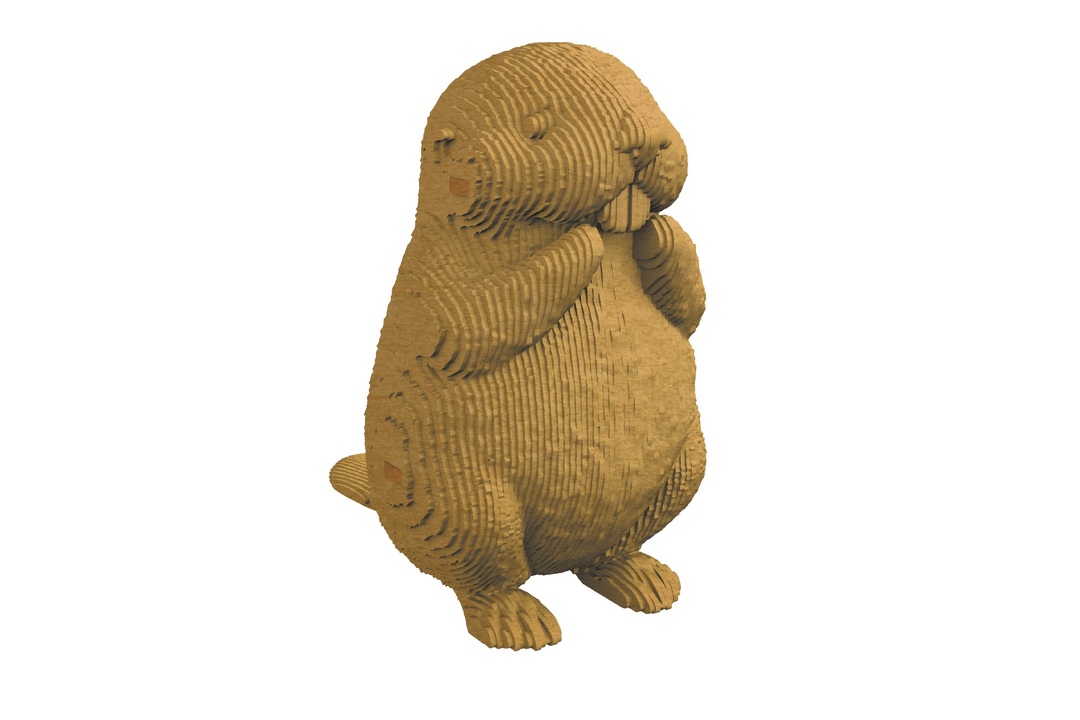 

Конструктор детский Qbrix 3d Бобр картонный