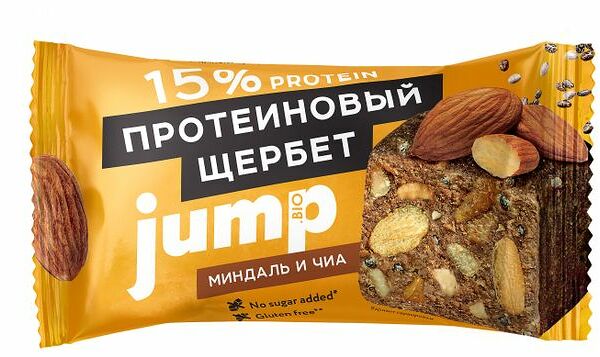 Протеиновый щербет Jump миндаль и семена чиа 50 г
