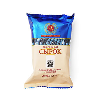Сырок творожный А.Ростагрокомплекс с сахаром, голубикой и ежевикой 16.5%, 90 г