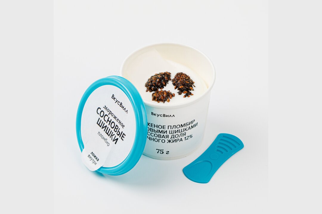 

Мороженое ВкусВилл пломбир с сосновыми шишками 75 г