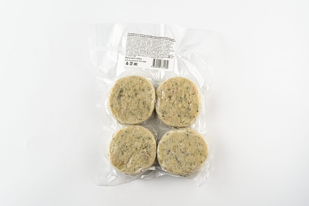 

Котлеты куриные с сыром и зеленью ВкусВилл заморозка 360 г