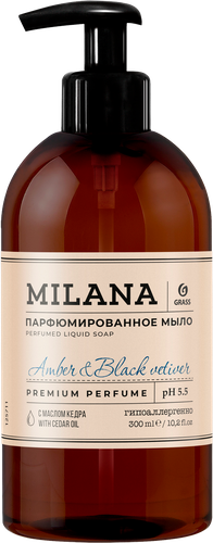 

Мыло жидкое Milana Amber&Black Vetiver парфюмированное 300 мл