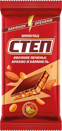 Шоколад Степ с овсяным печеньем 80 г