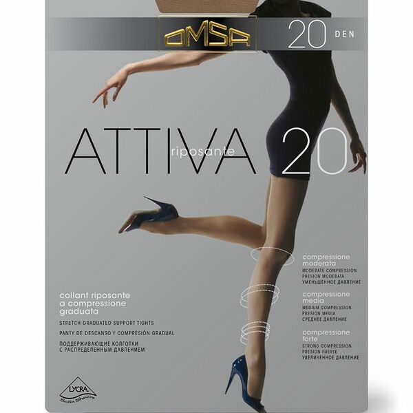 Колготки женские Omsa attiva 20 caramello 2