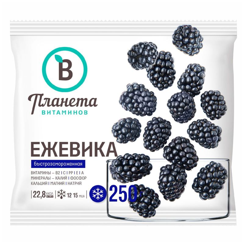

Ежевика Планета Витаминов быстрозамороженная 250 г