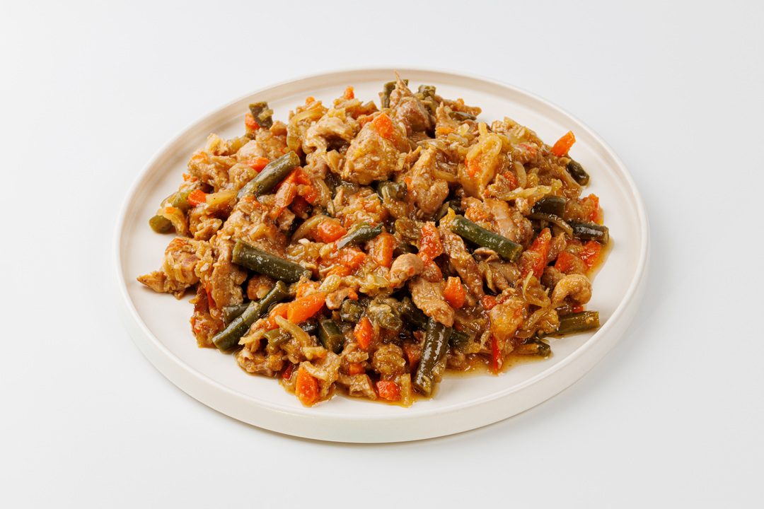 

Курица терияки ВкусВилл с овощами запеченная заморозка 600 г