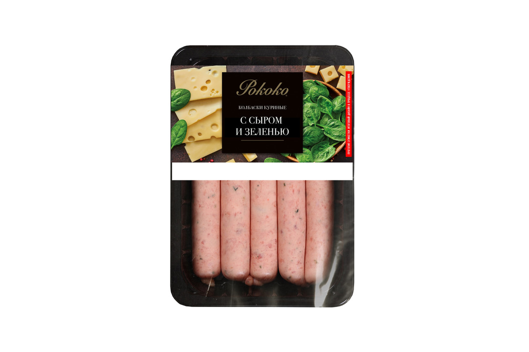 

Колбаски куриные Рококо с сыром и зеленью охлажденные 380 г